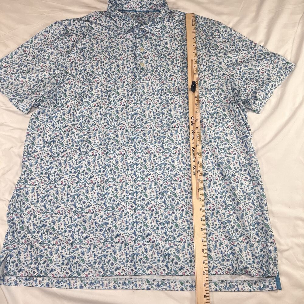 Johnnie-O Hendrick Polo Shirt Size XXL Blue Cocktail Malibu Golf Preppy Active - Picture 8 of 16